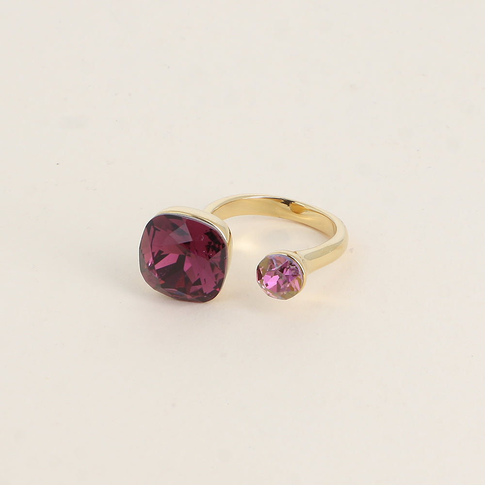 Bague - ornée de 2 cristaux de Swarovski® - Amethyst & Lilac shadow