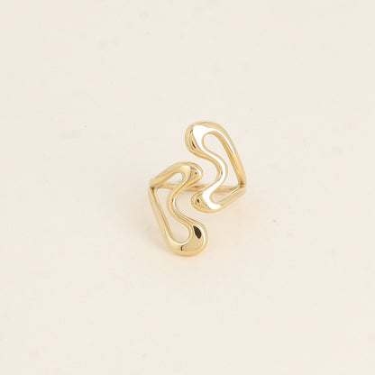 Bague large ouverte - double cœur ajouré