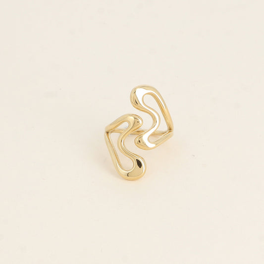 Bague large ouverte - double cœur ajouré