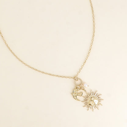 Collier - éclipse, oiseau totem, perle de résine 40+7 cm