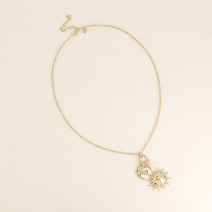 Collier - éclipse, oiseau totem, perle de résine 40+7 cm