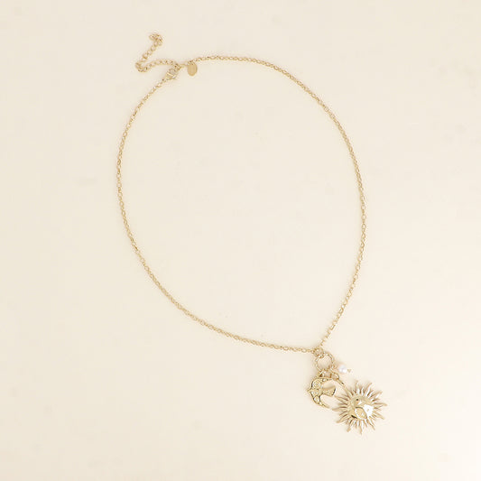 Collier - éclipse, oiseau totem, perle de résine 40+7 cm