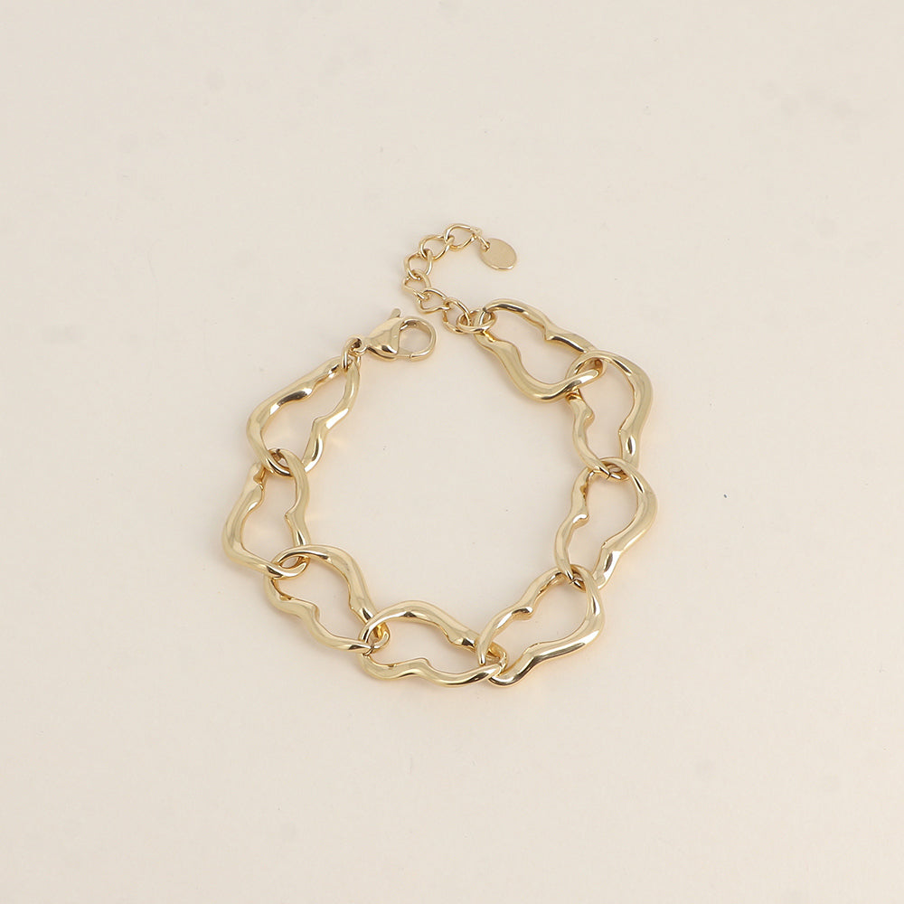 Bracelet - maille aux longs anneaux (18+3 cm)