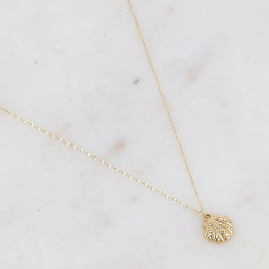 Collier avec coquillage strassé 40+5 cm