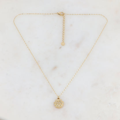 Collier avec coquillage strassé 40+5 cm