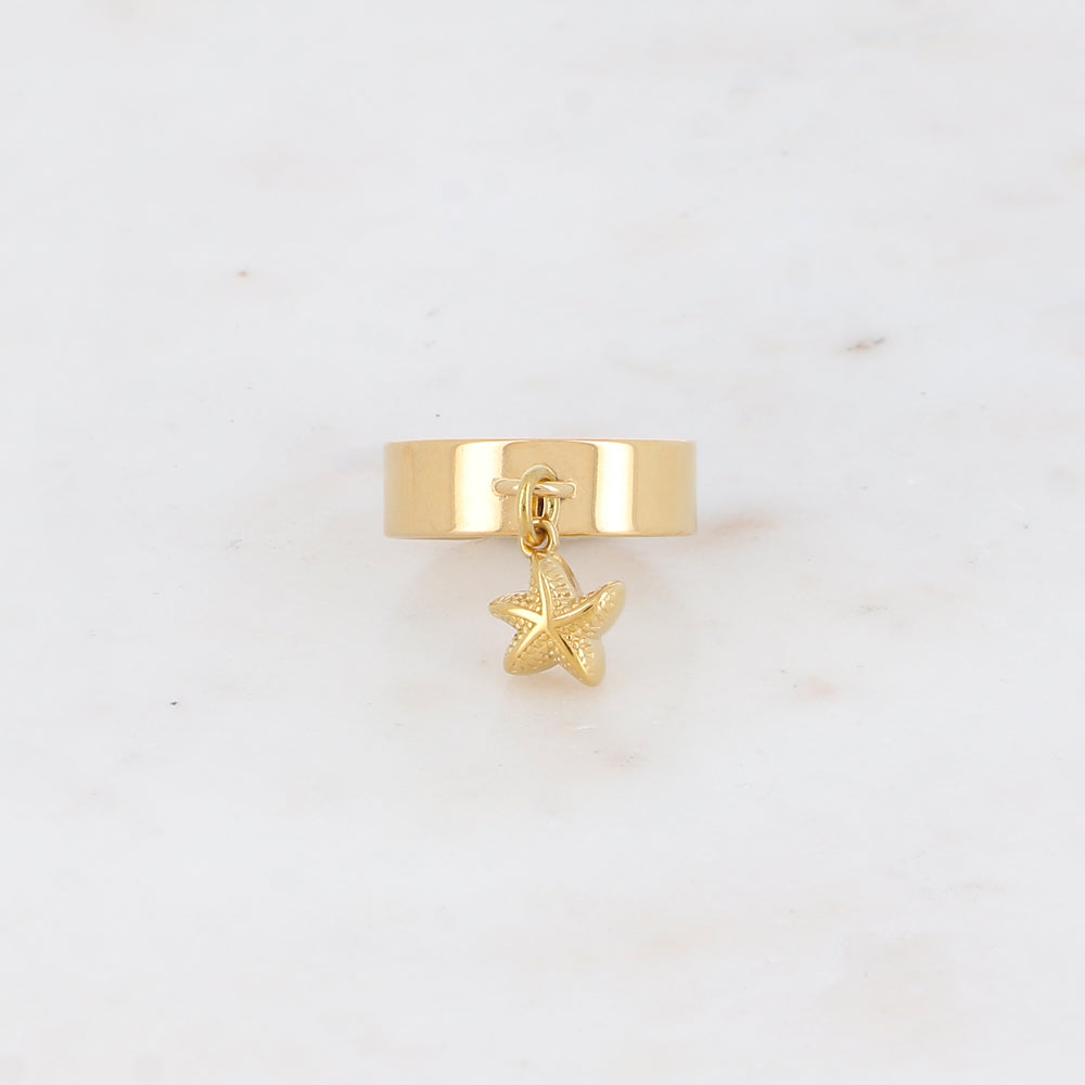 Bague avec pendentif forme étoile de mer