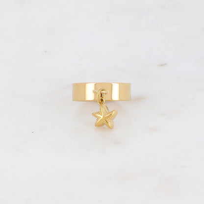 Bague avec pendentif forme étoile de mer