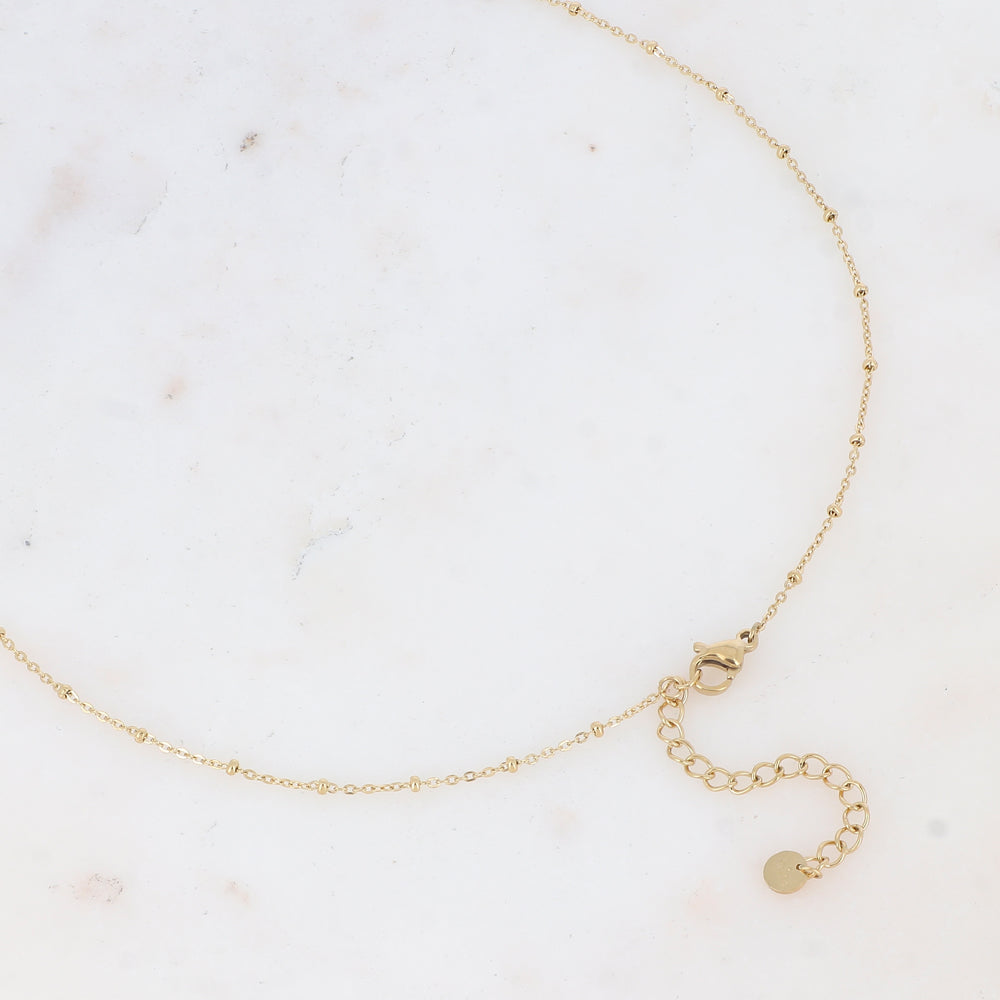 Sautoir avec coquille Saint-Jacques et perle d'eau douce (65+5CM)