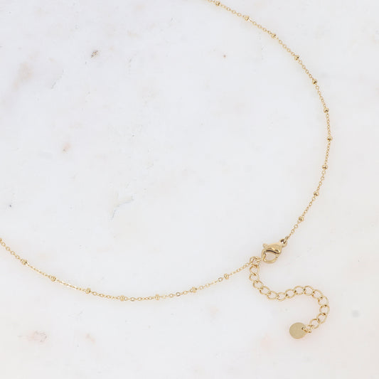 Sautoir avec coquille Saint-Jacques et perle d'eau douce (65+5CM)