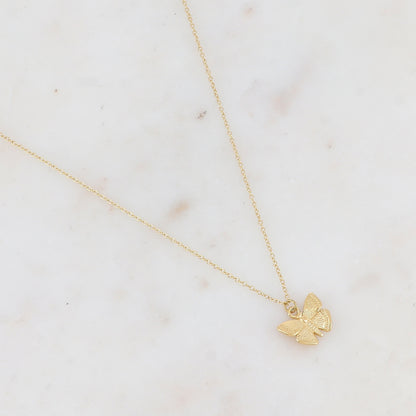 Collier doré avec pendentif forme papillon 40+5 cm