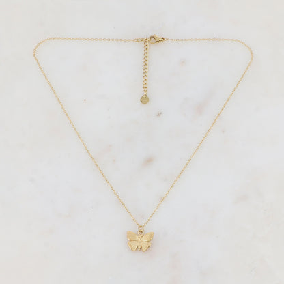 Collier doré avec pendentif forme papillon 40+5 cm