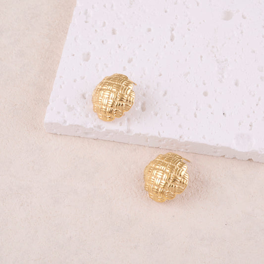 B.O à puce avec pièce géométrique texturée 1,9 x2,9 cm