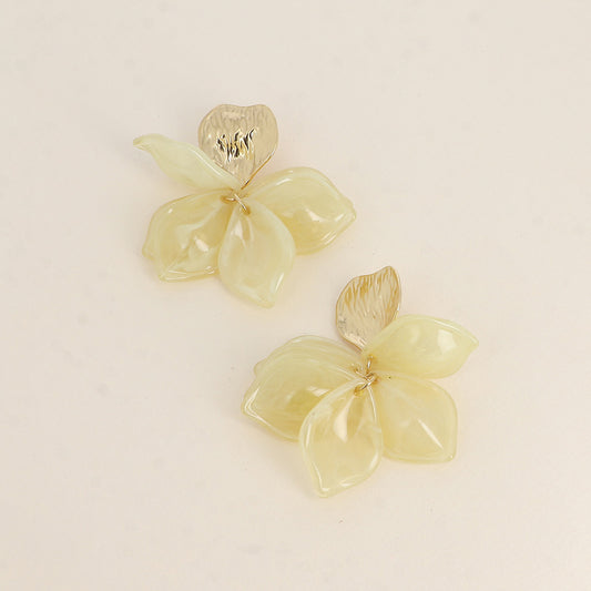Boucles pendantes - pièce texturée et de pièces pendantes en acétate vert 60x75 mm