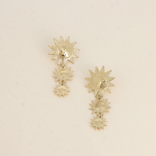 Boucles pendantes - 3 pièces soleil 28x60 mm