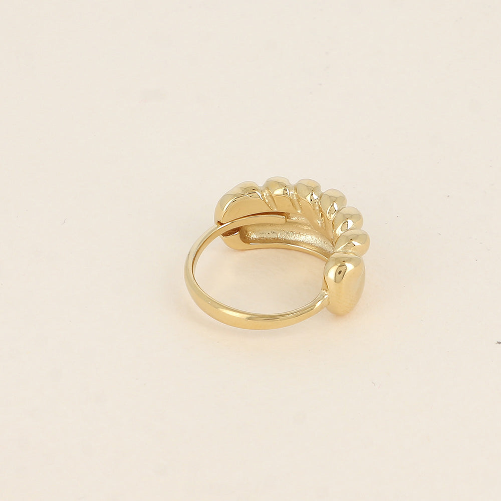 Bague - pièce à 2 rangs, lisse et tressé