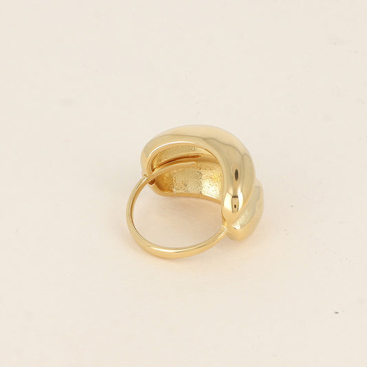Bague - pièce à 2 rangs, lisse et martelé