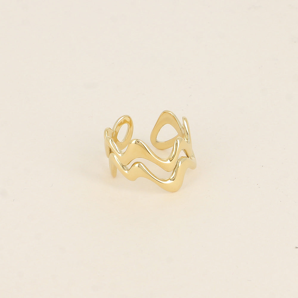 Bague - 2 lignes ondulées
