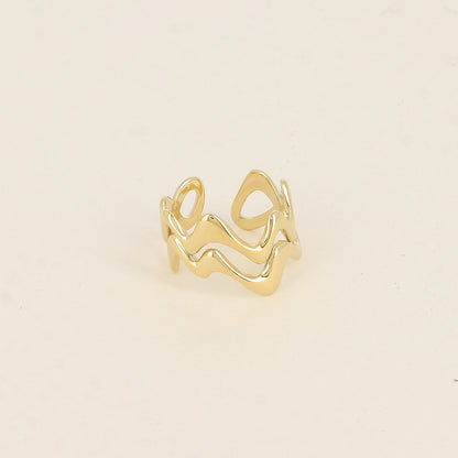 Bague - 2 lignes ondulées