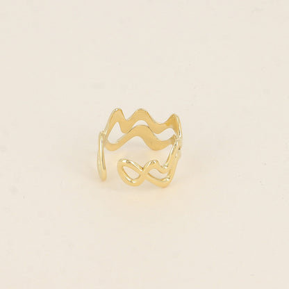 Bague - 2 lignes ondulées