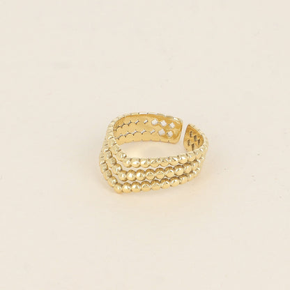 Bague - 3 rangs effet mil grain formant un V