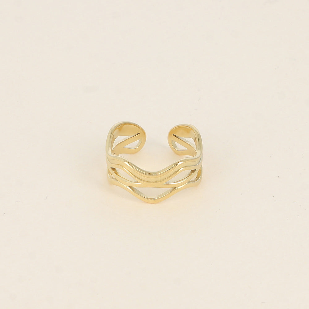 Bague - 3 lignes ondulées