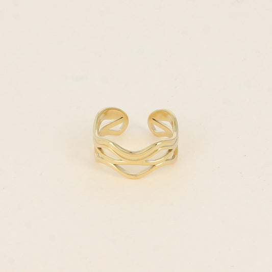 Bague - 3 lignes ondulées