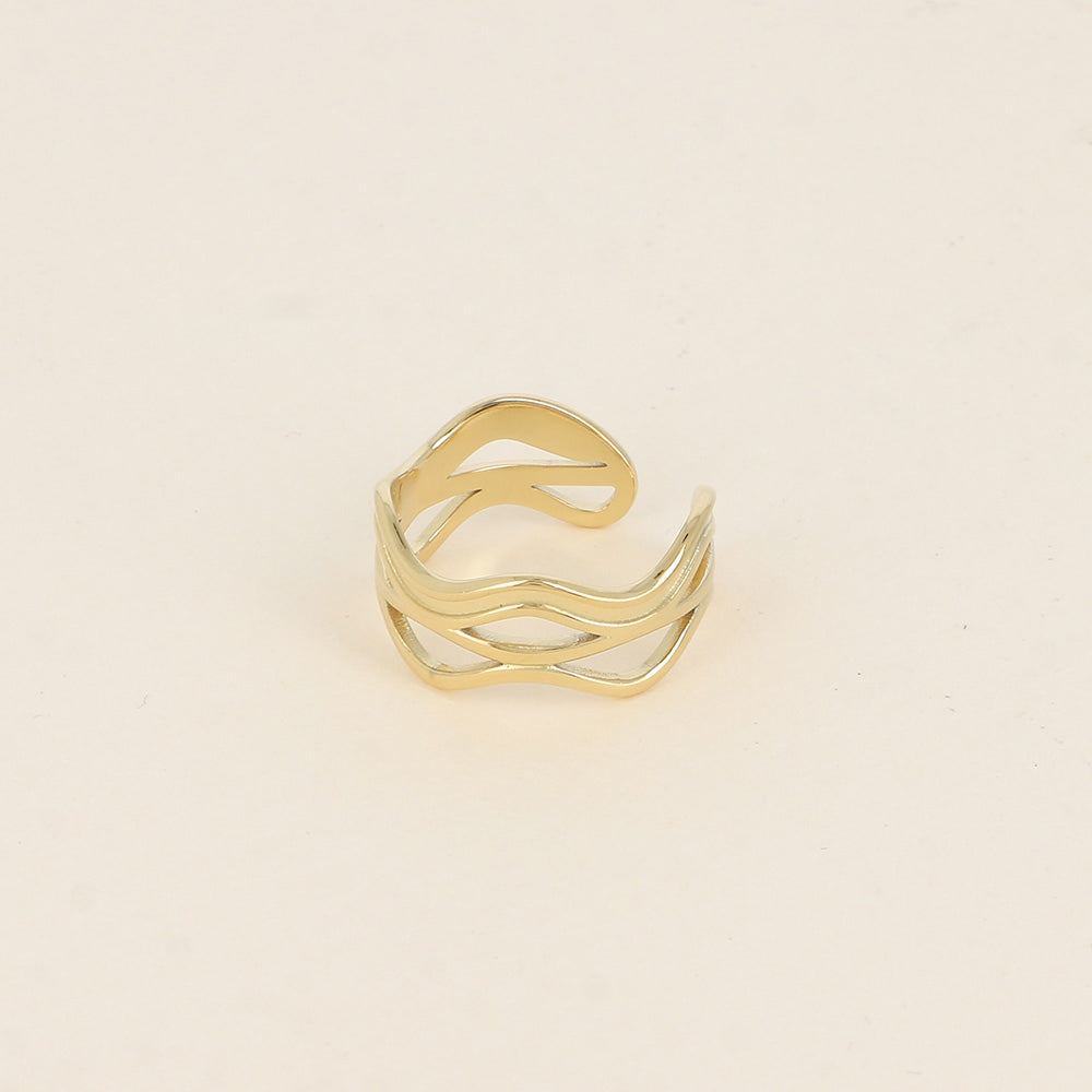 Bague - 3 lignes ondulées