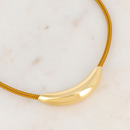Collier sur cordon avec pièce dorée 40+5 cm