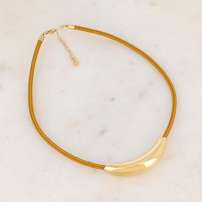 Collier sur cordon avec pièce dorée 40+5 cm