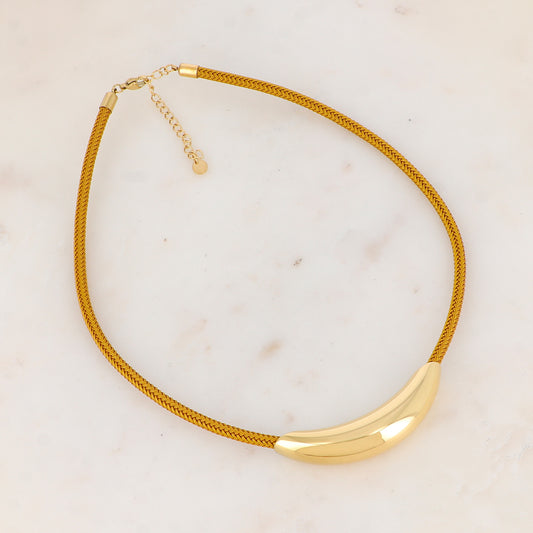 Collier sur cordon avec pièce dorée 40+5 cm