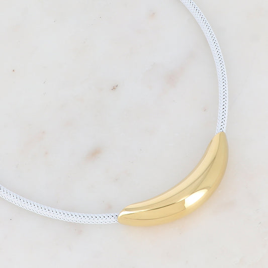 Collier sur cordon avec pièce dorée 40+5 cm