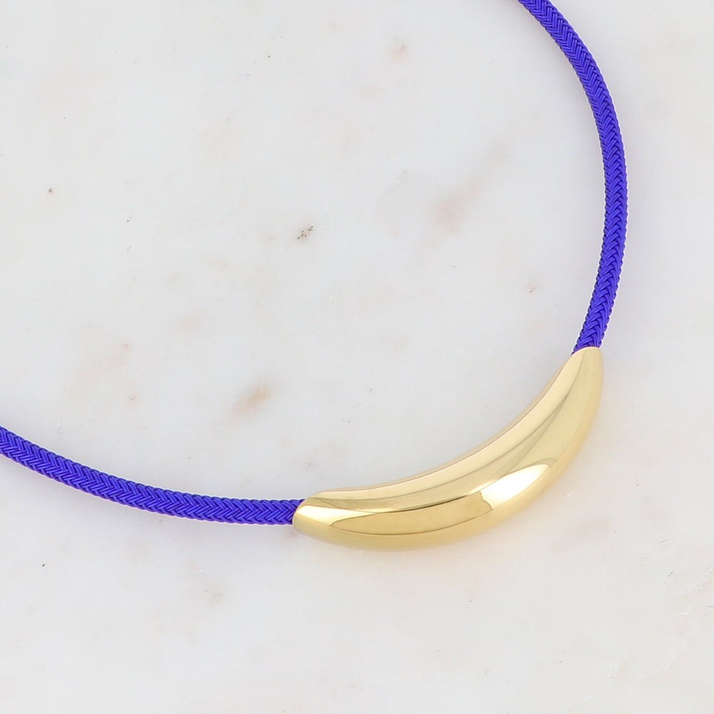 Collier sur cordon avec pièce dorée 40+5 cm