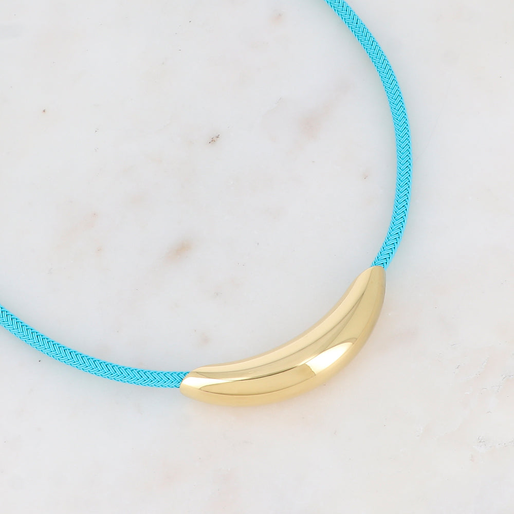 Collier sur cordon avec pièce dorée 40+5 cm