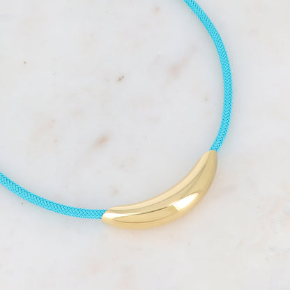 Collier sur cordon avec pièce dorée 40+5 cm