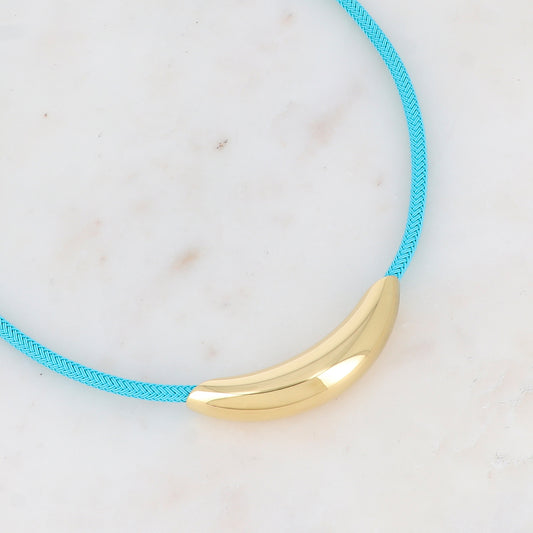 Collier sur cordon avec pièce dorée 40+5 cm