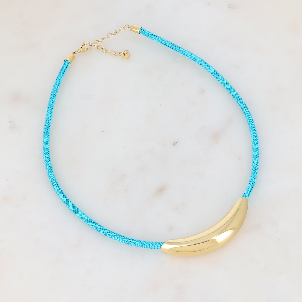 Collier sur cordon avec pièce dorée 40+5 cm