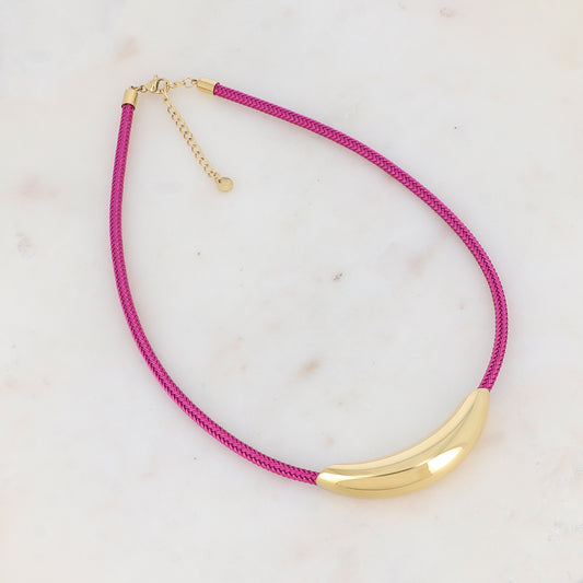 Collier sur cordon avec pièce dorée 40+5 cm