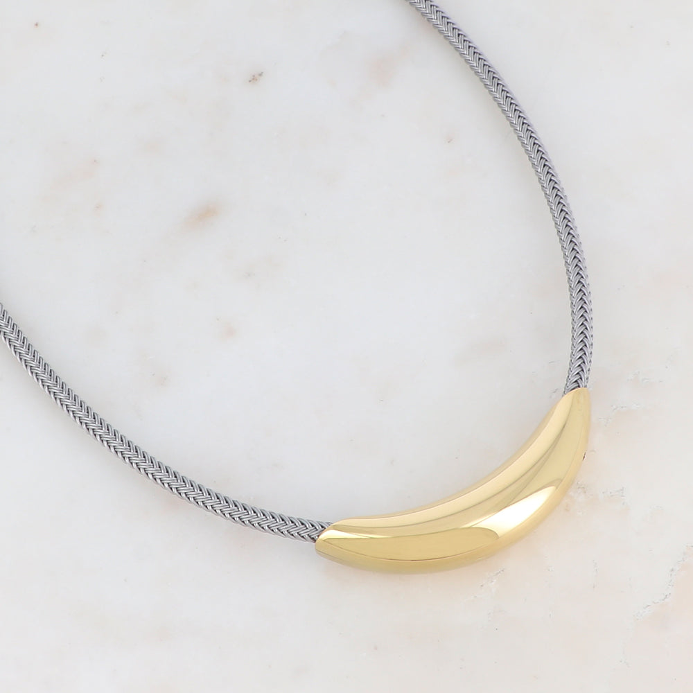 Collier sur cordon avec pièce dorée 40+5 cm