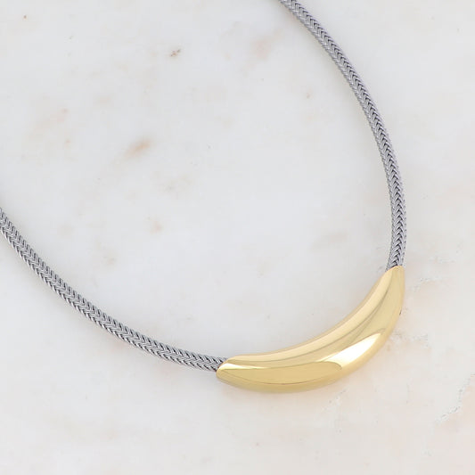 Collier sur cordon avec pièce dorée 40+5 cm