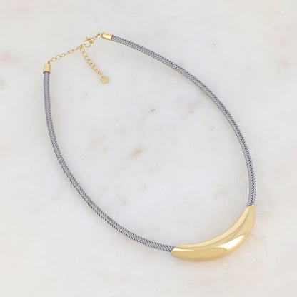 Collier sur cordon avec pièce dorée 40+5 cm