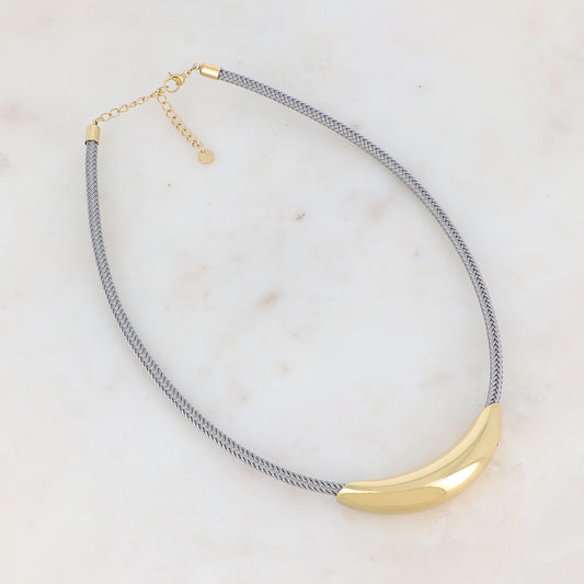 Collier sur cordon avec pièce dorée 40+5 cm