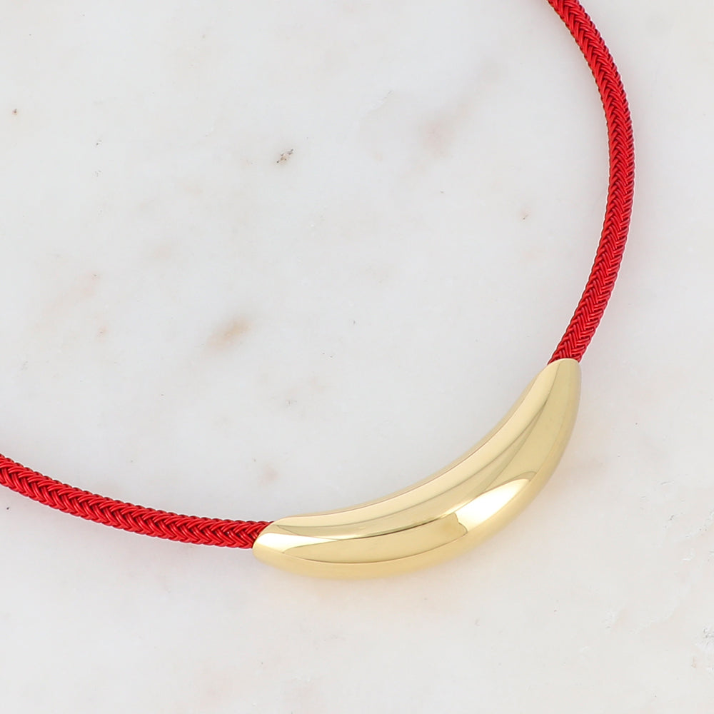 Collier sur cordon avec pièce dorée 40+5 cm