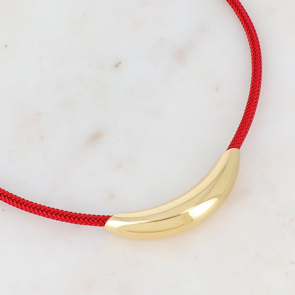 Collier sur cordon avec pièce dorée 40+5 cm