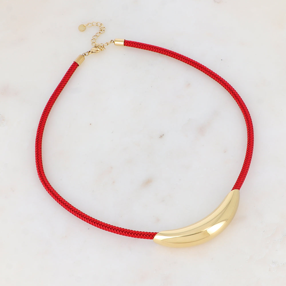Collier sur cordon avec pièce dorée 40+5 cm