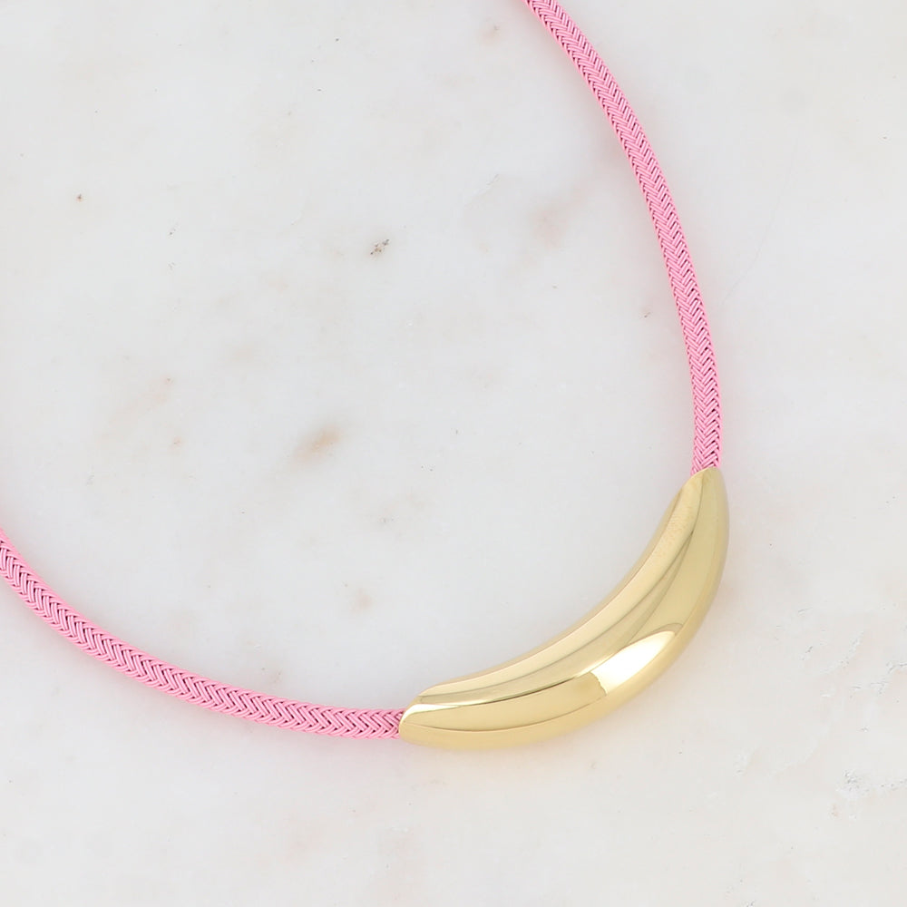 Collier sur cordon avec pièce dorée 40+5 cm