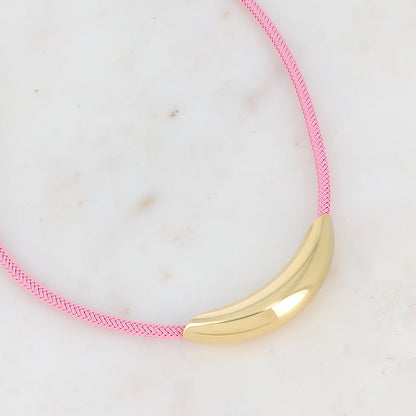Collier sur cordon avec pièce dorée 40+5 cm