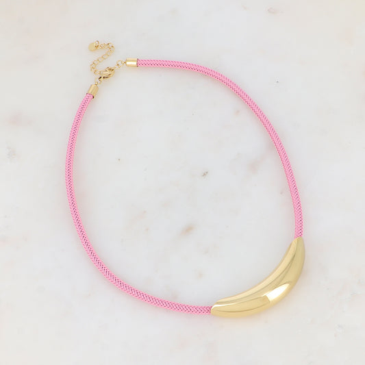Collier sur cordon avec pièce dorée 40+5 cm