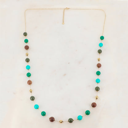 Sautoir avec perles en résine (90+5CM)