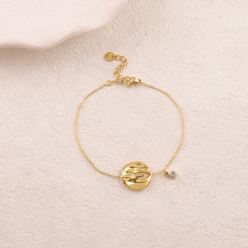 Bracelet avec pampille ronde et oxyde de zirconium
