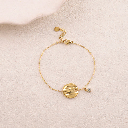 Bracelet avec pampille ronde et oxyde de zirconium